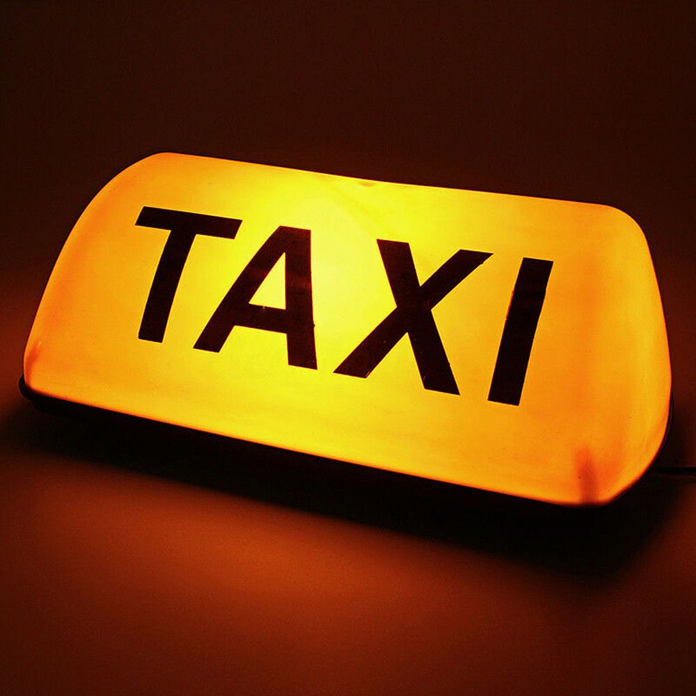 Đèn hiệu màu vàng 12V gắn nóc xe taxi có đế