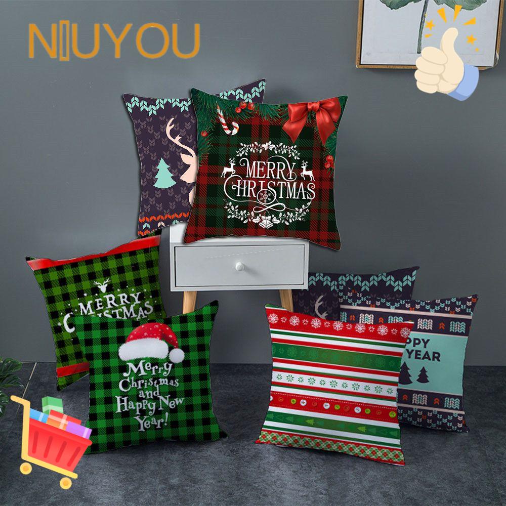 Áo Gối Vuông Họa Tiết Giáng Sinh Thời Trang Trang Trí Ghế Sofa