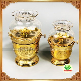 Đèn Thờ Thắp Dầu Kim Sa Mạ Vàng KT08
