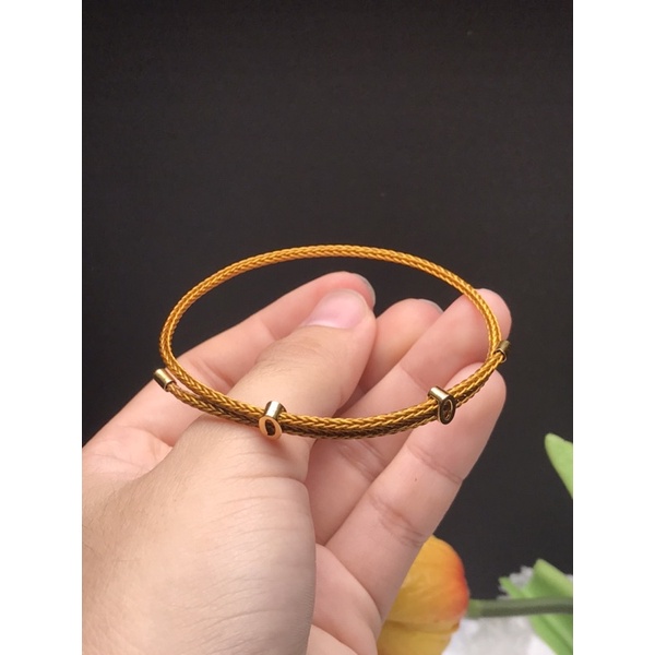 Vòng tay dây cước vàng chốt mạ vàng size 2mm mảnh nhỏ