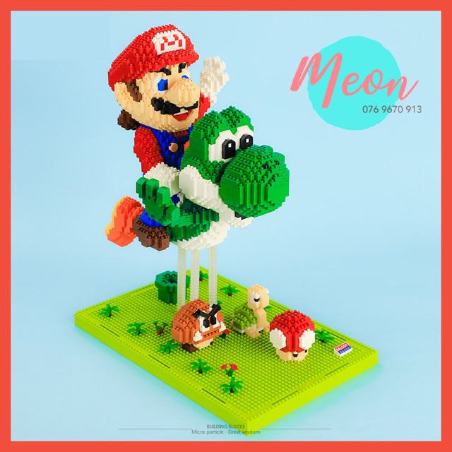 Xếp hình lego Yoshi and Mario - Miniblock Yoshi Mario size XL