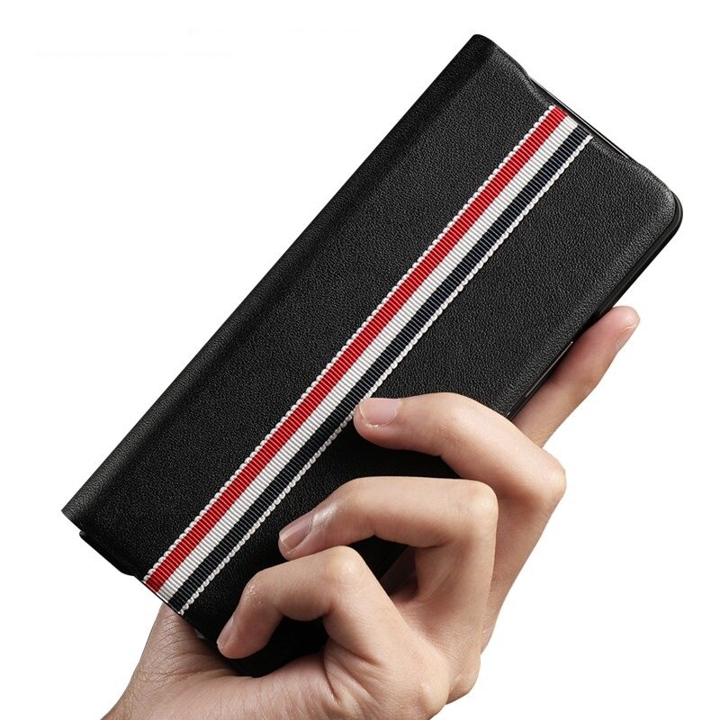 Bao da điện thoại nắp lật màu trơn cho Samsung Galaxy Z Fold 3 5g