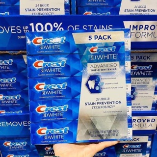 [MẪU MỚI] Kem đánh răng CREST 3D White Advanced Triple Whitening 158g