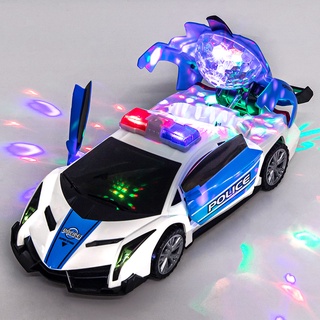 Đồ chơi xe ô tô cảnh sát biến hình, xoay 360, có đèn, có nhạc loại xịn