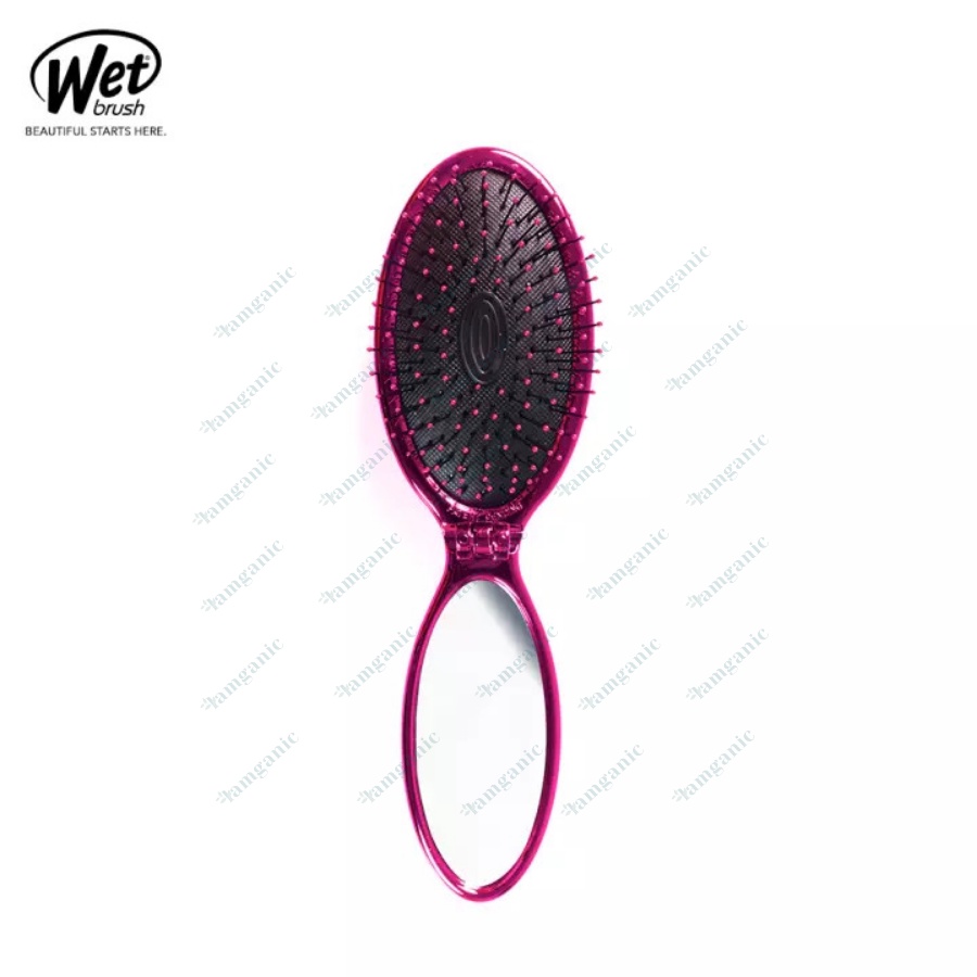 Lược gỡ rối WET BRUSH Mini Pop and Go chính hãng có gương tiện dụng, vào nếp nhanh chóng