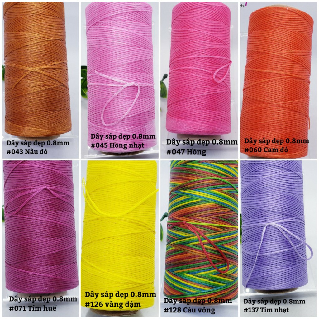 (Bó 20met) Dây sáp dẹp, may giày thắt làm vòng tay handmade - Bảng màu 2/2
