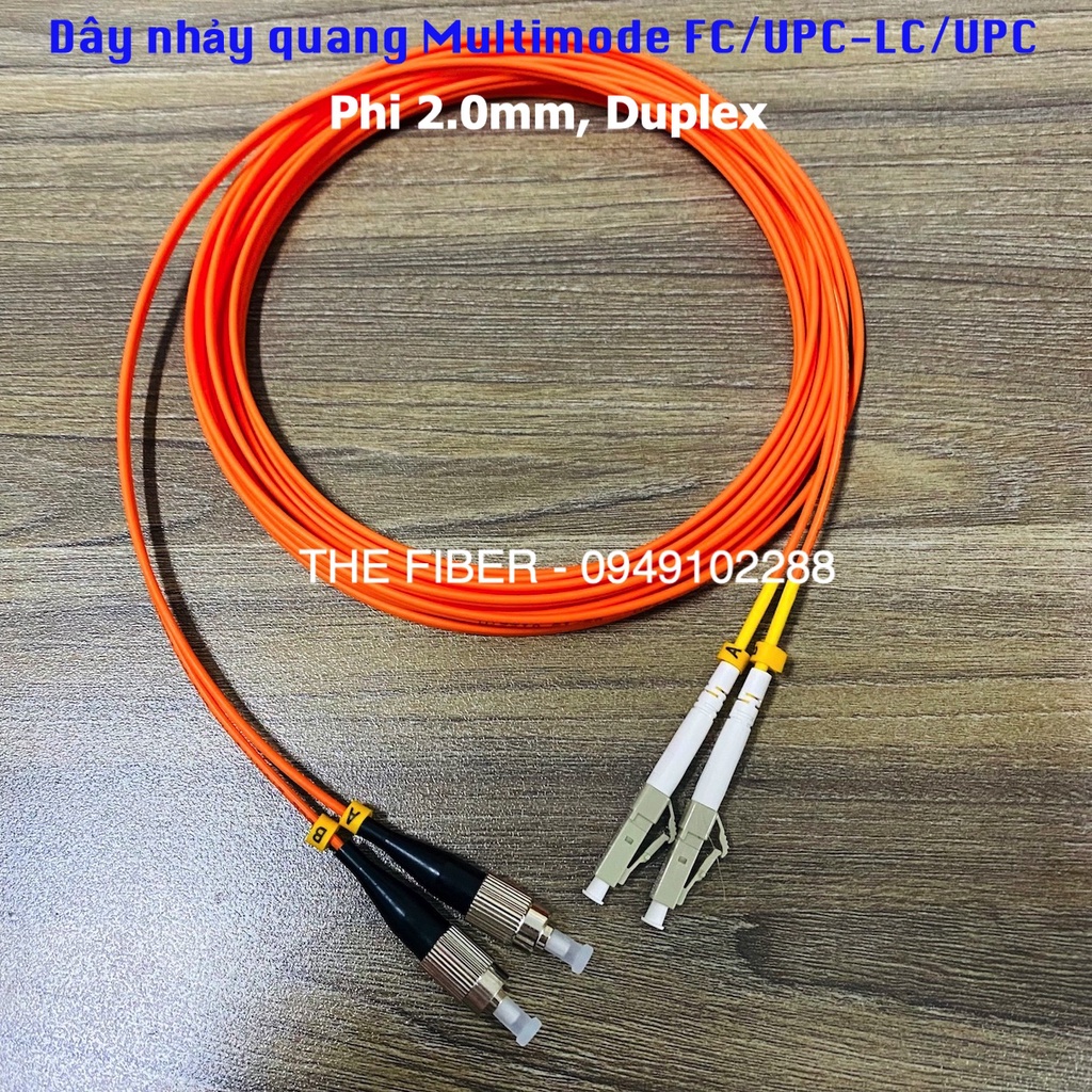 Dây Nhảy Quang Multimode FC/PC-LC/PC Duplex, Phi 2.0mm - Chiều dài theo yêu cầu