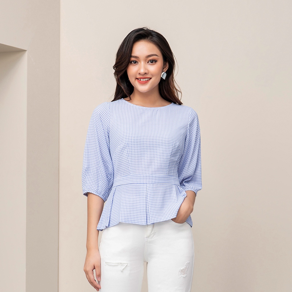 Áo Sơ Mi Nữ Kiểu Tay Lửng Có Bo Eo LUPERI LFSM1181 Chất Liệu Tơ Sống Cao Cấp Cho Nữ Công Sở
