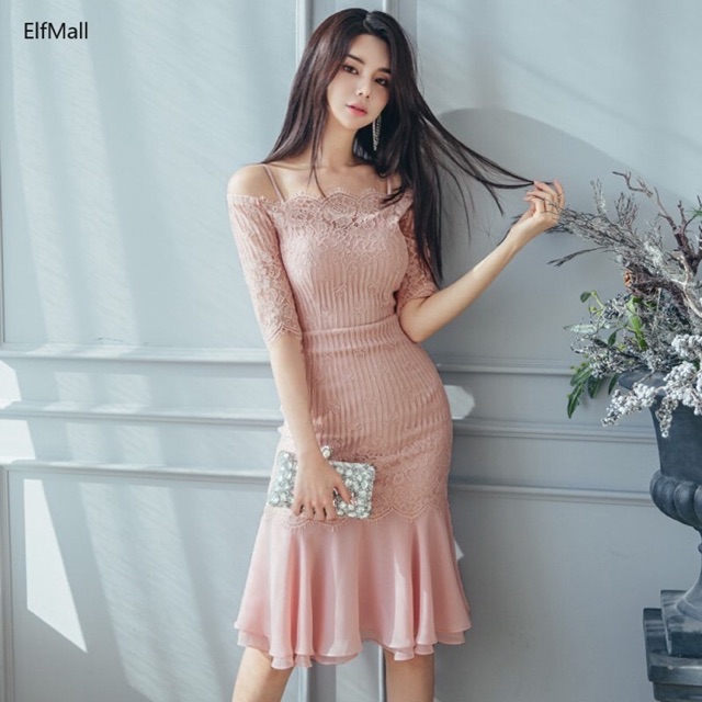 Đầm đuôi cá trễ vai bun20