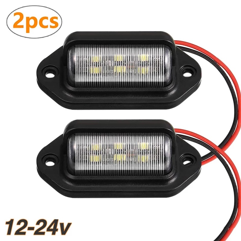 Set 2 đèn LED thay thế xi nhan 6 bóng gắn biển số đuôi xe tải/tàu thuyền SUV RV 12v