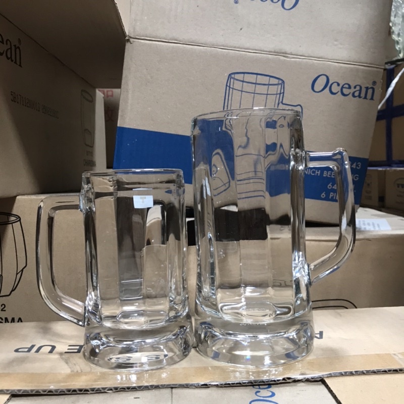 Bộ 6 Ly Thuỷ Tinh Cỡ Trung/To Bự Đế Dày 335ml-640ml OCean Cao Cấp