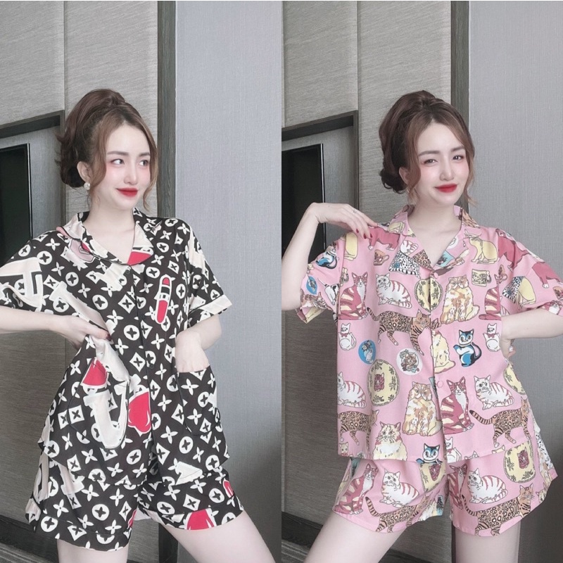 Đồ bộ Lụa mịn 50-100kg hoạ tiết siêu cưng