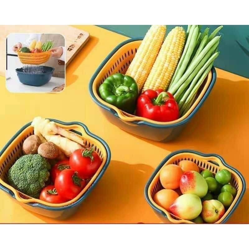 Bộ Rổ 6 Món Kèm Chậu Chất Liệu Nhựa Cao Cấp, Đựng Đồ Đa Năng