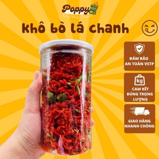 Khô bò lá chah sợi ngắn siêu ngon đậm vị, đảm bảo an toàn vệ sinh thực phẩm, đồ ăn vặt Poppy