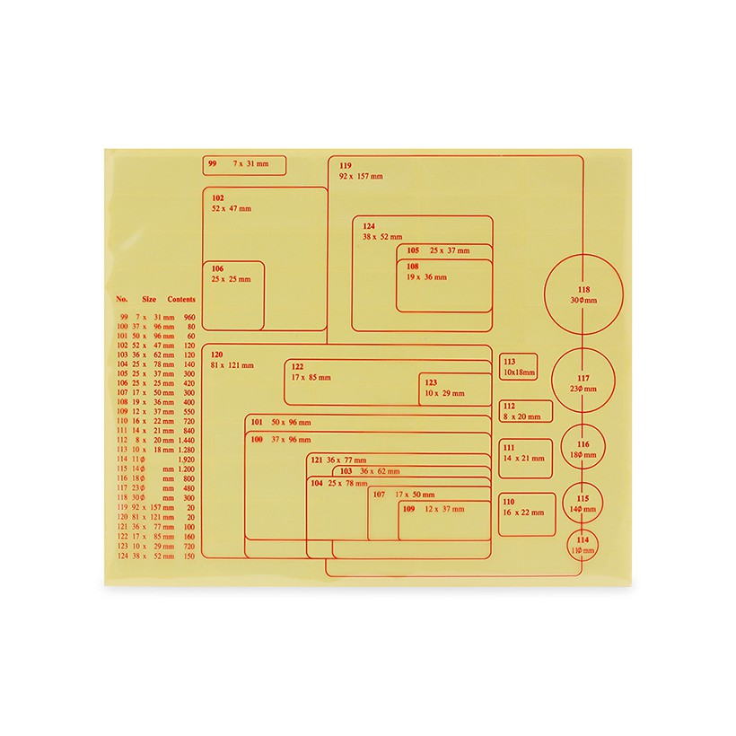 Xấp decal Tomy A5 từ No.99 đến No.124