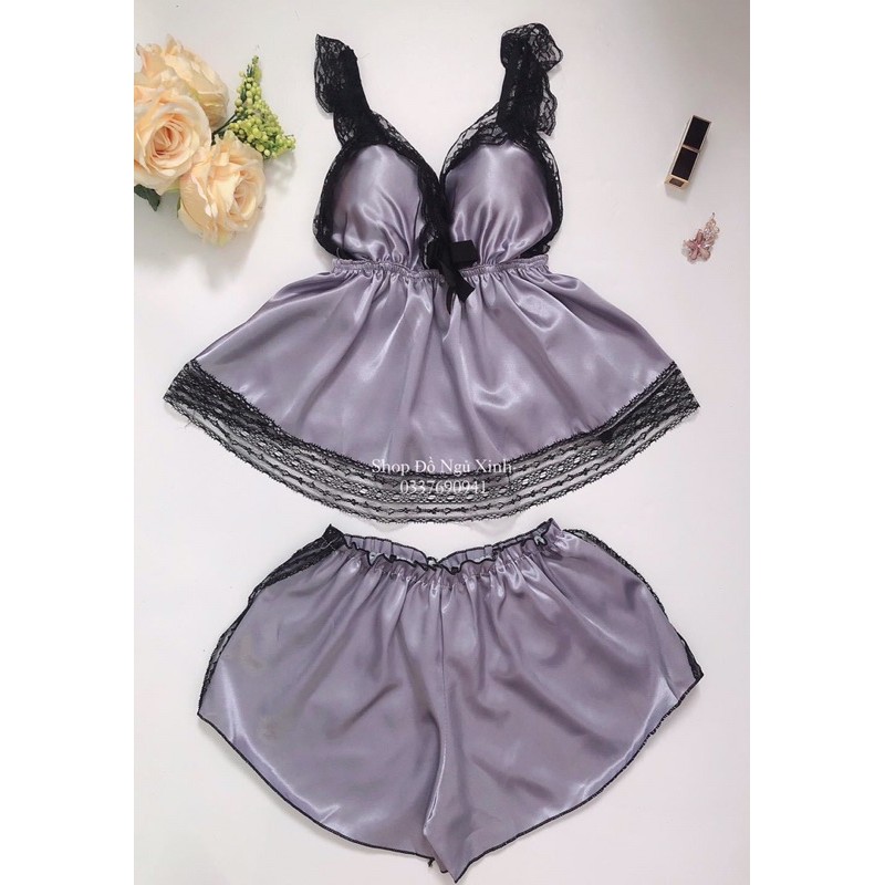 [Mã FASHION10KP giảm 10K đơn 50K] (Hình thật) Set Đồ Ngủ Phi Lụa Vải Mềm Chuẩn Loại 1 CÓ MÚT NÂNG NGỰC CỰC SEXY | BigBuy360 - bigbuy360.vn
