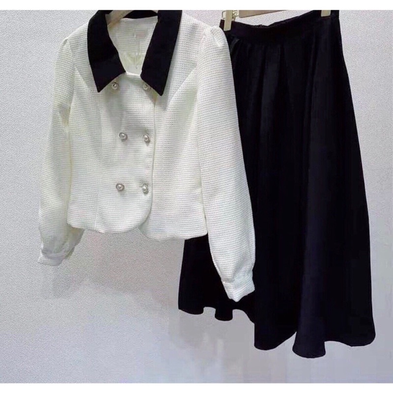 Sét áo chân váy nữ dài Jari tiểu thư big size công sở