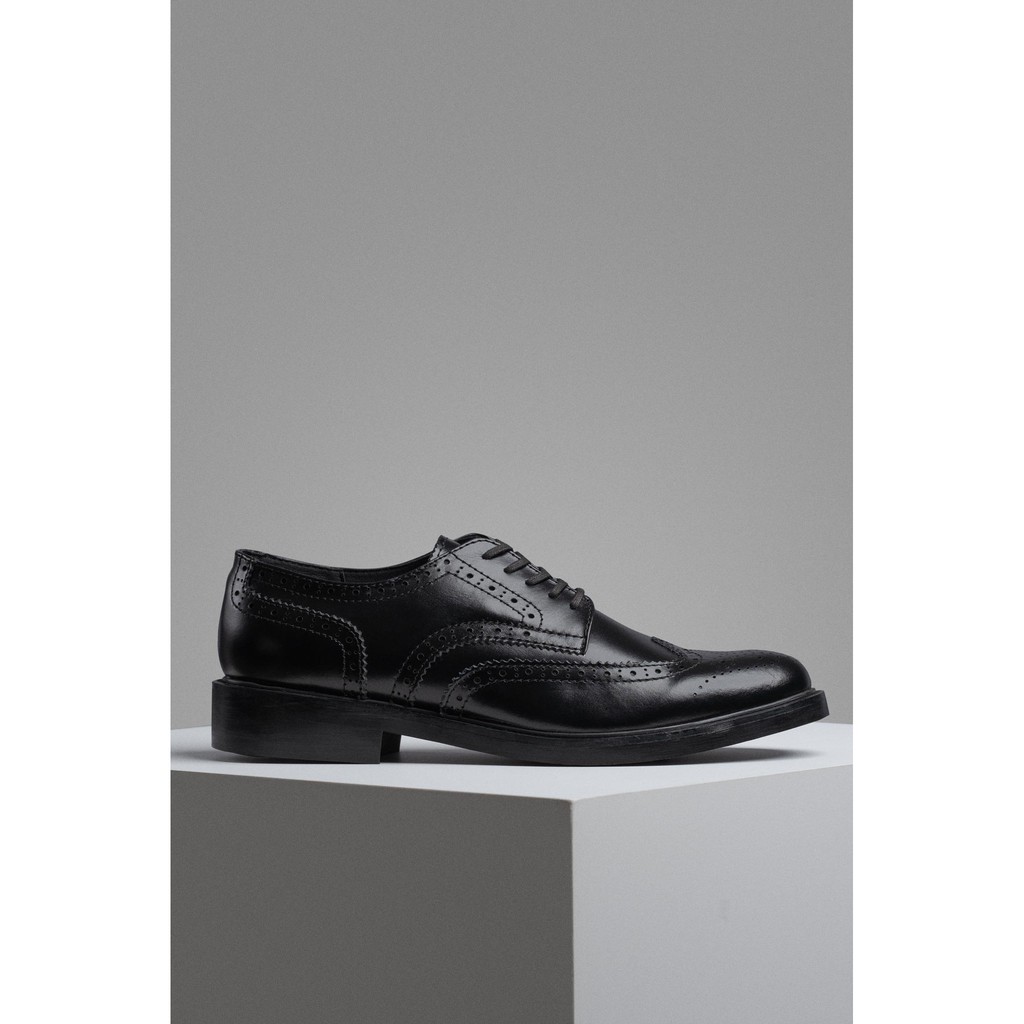 Giày tây nam dáng Derby Wingtip Full Brogue da nhập khẩu thương hiệu Leonardo