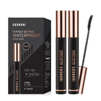 Hàn Quốc (1+1) Cosnori hoàn hảo Setting Waterproof Mascara Long & Curl 7ml  ##Configure # 01 : Dài & Cuộn tròn (2 mảnh) 02 : volume và curl (2 miếng)  ♪ Dài và cong ♪ - Lông mi dài hơn. Không có tác dụng gì của việc dựng lên hoặc hạ xuống.  #Bất lượng và