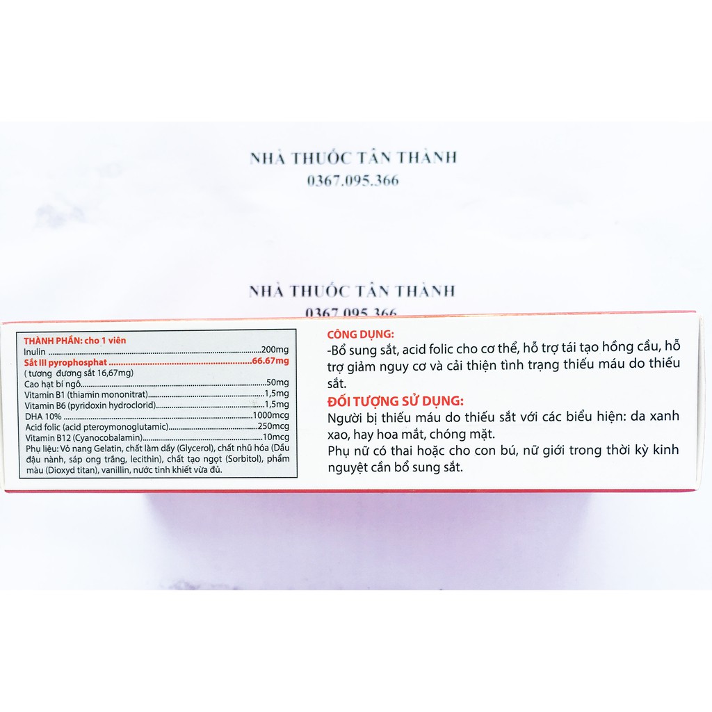 Viên uống sắt Tonic b9 FE III hộp 30 viên