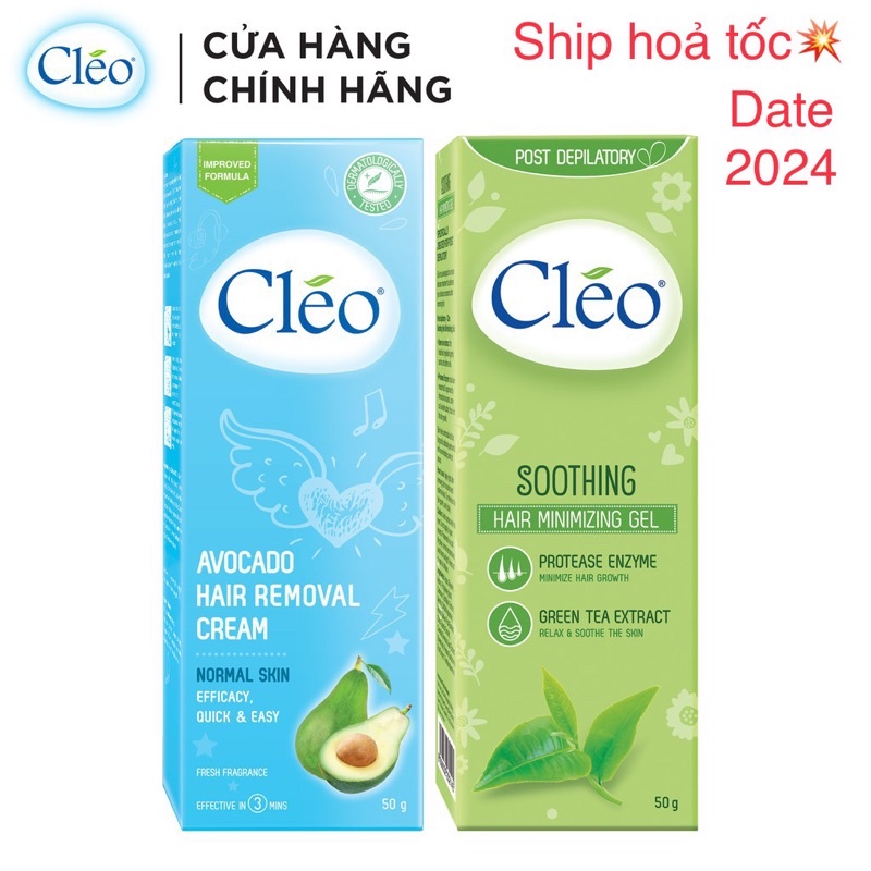 BỘ ĐÔI KEM TẨY LÔNG CLEO- GEL LÀM DỊU DA SAU TẨY LÔNG (50g x2)