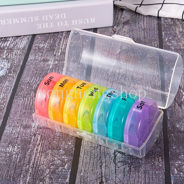 Hộp Đựng Thuốc 14 Ngăn Hình Tròn Sáng Tạo