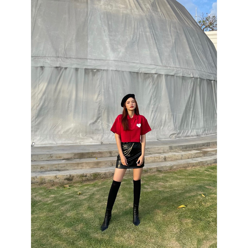 Áo polo croptop Love Is Gone đơn giản công sở BLMDE | BigBuy360 - bigbuy360.vn