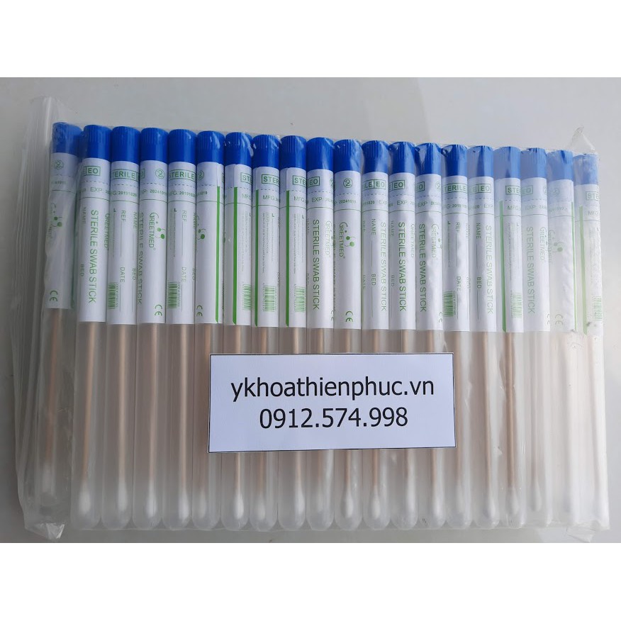 Que gòn xét nghiệm (Que lấy mẫu bệnh phẩm) đã tiệt trùng. 100 cái/bịch