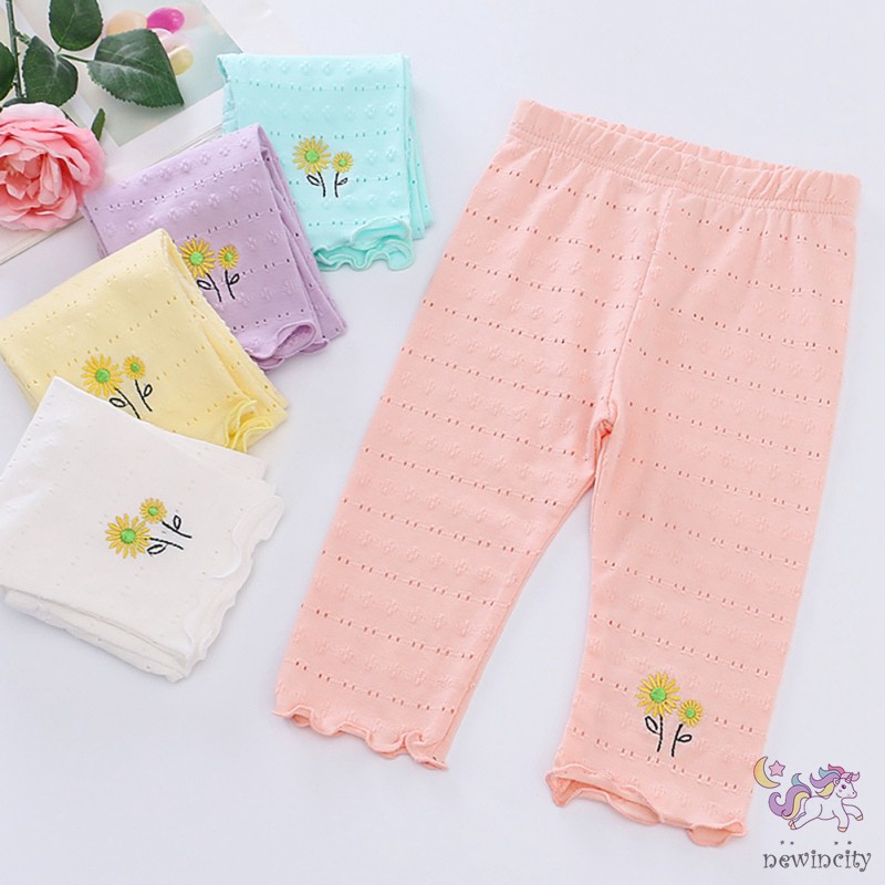 Quần Dài Thêu Hoa Xinh Xắn Thời Trang Cho Bé Gái