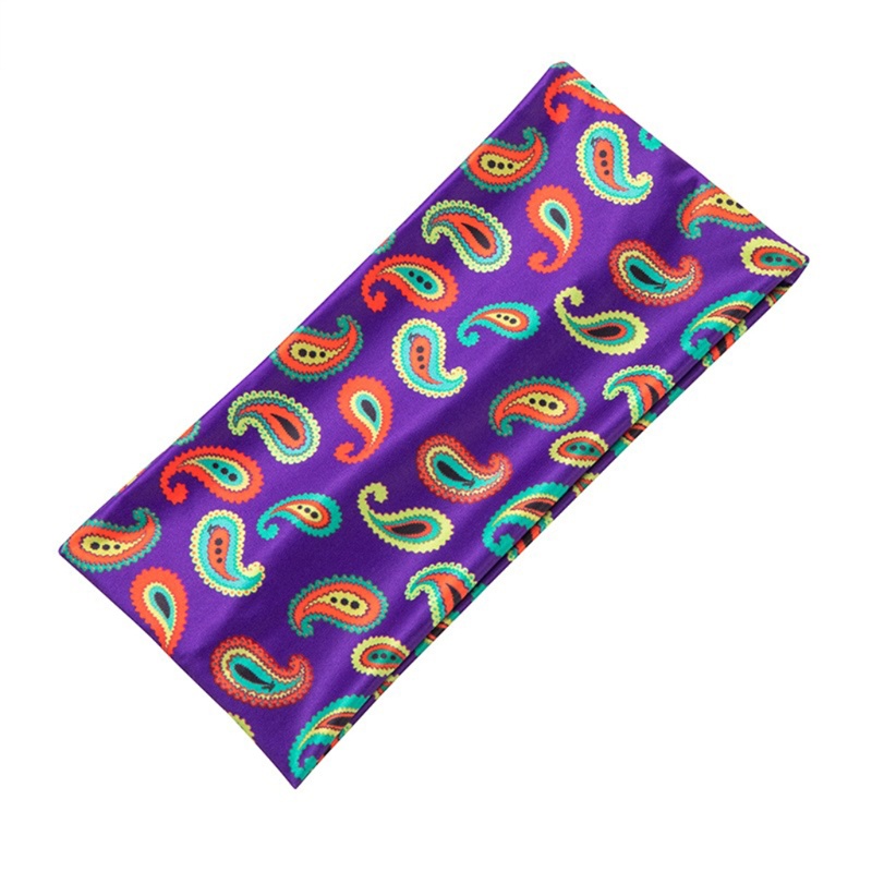 Băng Đô Turban Bản Rộng Co Giãn Chống Trượt In Họa Tiết Phong Cách Boho Dùng Khi Tập Yoga / Chạy Bộ