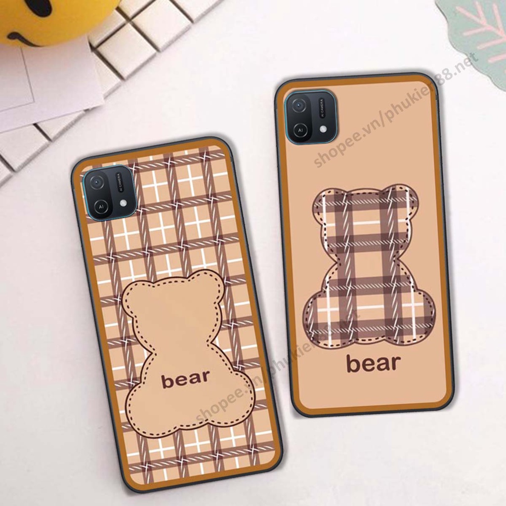 Ốp lưng Oppo A16k ốp điện thoại LineBear, bé tóc xù, hoa siêu đẹp