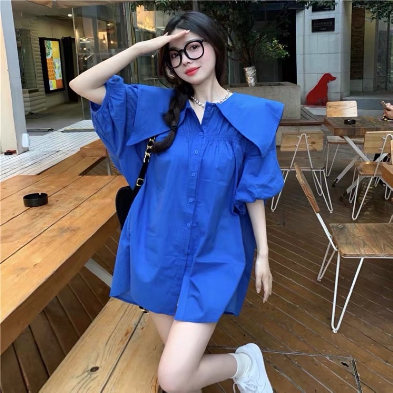 ĐẦM SƠ MI THUỶ THỦ BABYDOLL XANH COBAN