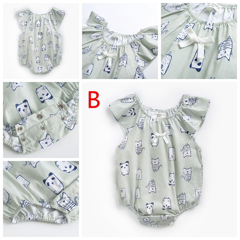 Bộ Áo Liền Quần Sanlutoz Dành Cho Bé Gái Sơ Sinh Thiết Kế In Hoạt Hình