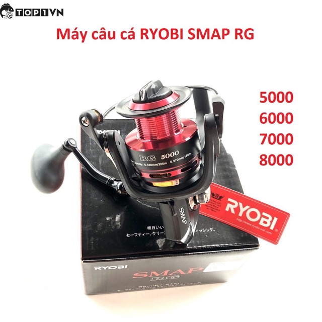 Máy câu cá RYOBI SMAP 8000 máy cực khoẻ y hình hàng nhập khẩu giá rẻ 9kka5rbal