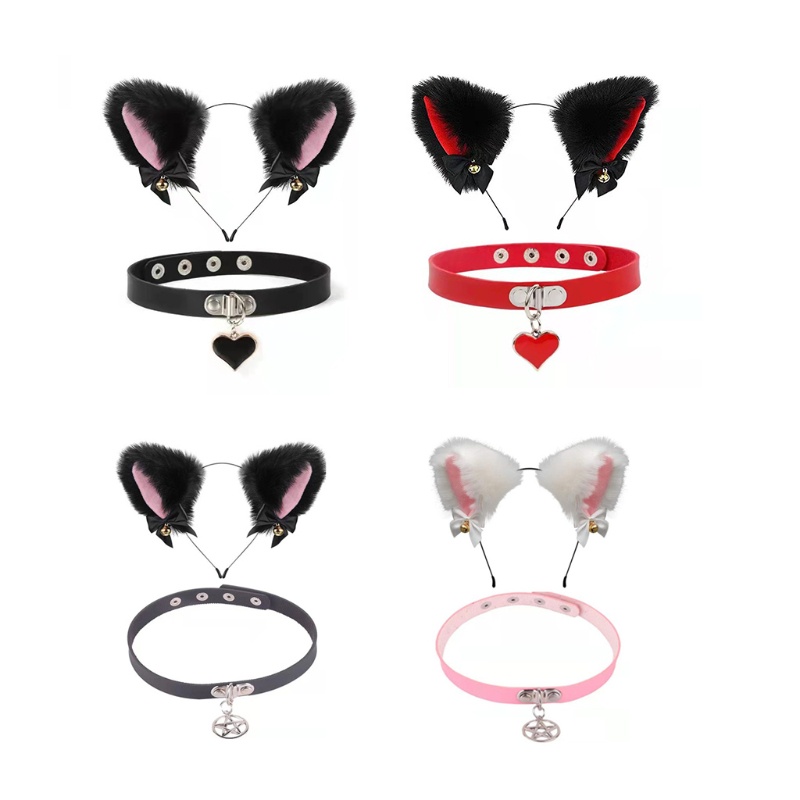 Băng Đô Tai Mèo Bằng Lông Nhung Có Chuông Dễ Thương Dành Cho Mèo Cưng