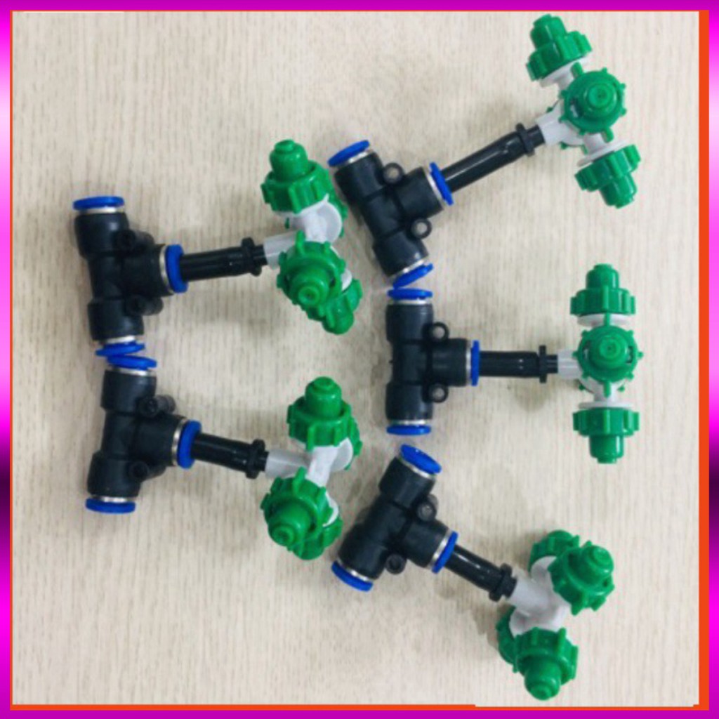 [GIÁ TỐT]  Combo 5 béc phun sương 4 cửa kết nối ống 8mm (4tia)