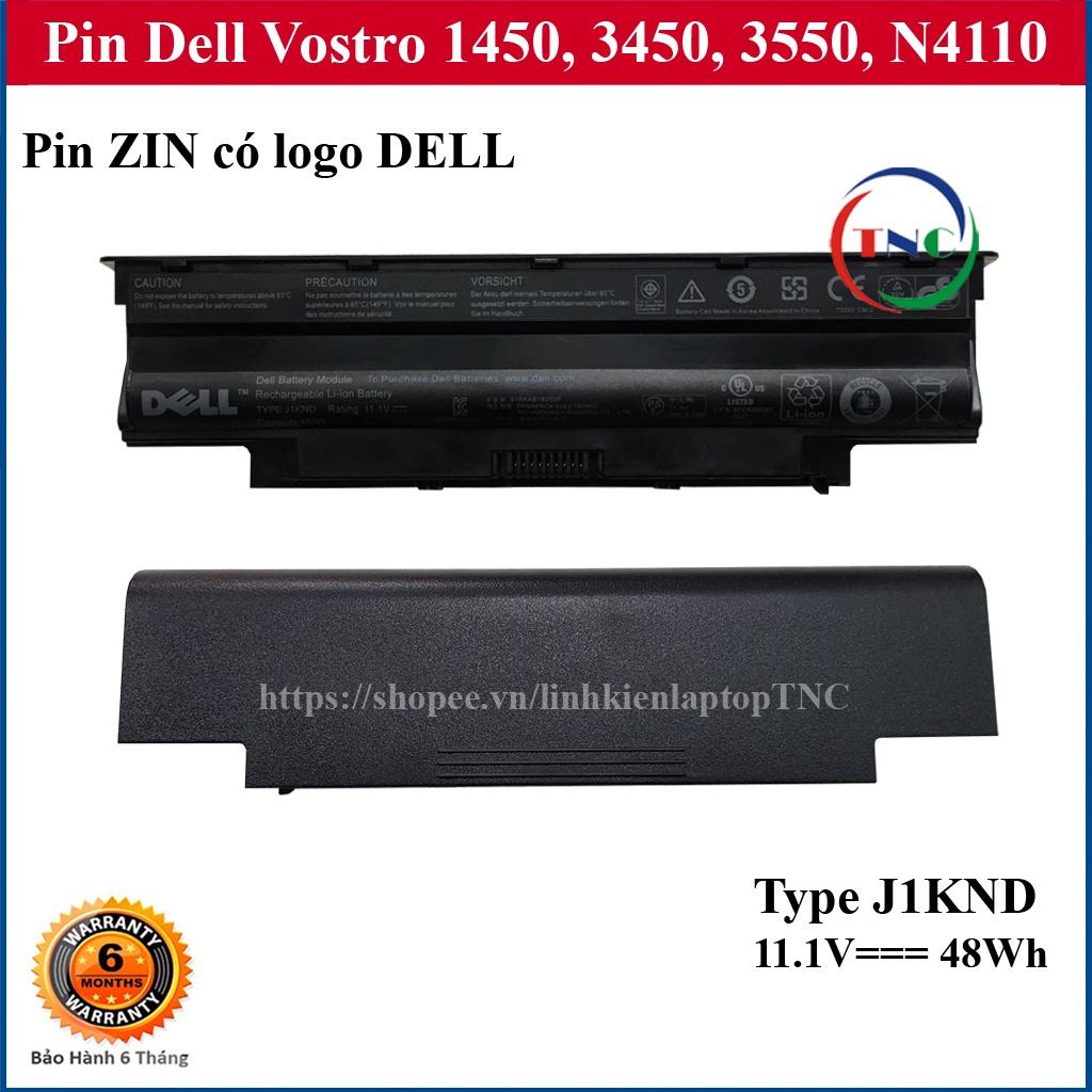 Pin Laptop Dell Vostro 1450 3450 3550 3750 1440 1540 Inspiron N4050 4010 N4110 N5010 N5110 Chất lượng cao - Nhập Khẩu