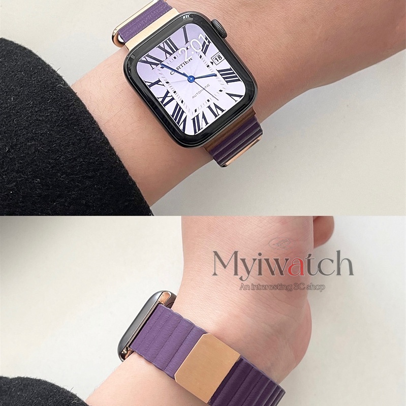 Dây Da Thay Thế 44mm 40mm 41mm 45mm 42mm 38mm 38mm Cho iWatch series 3 5 4 SE 6 7