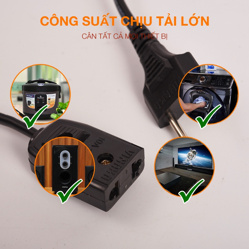 Dây nối điện liền phích cắm âm VINAKA cao cấp hàng chính hãng PN3D/PN5D