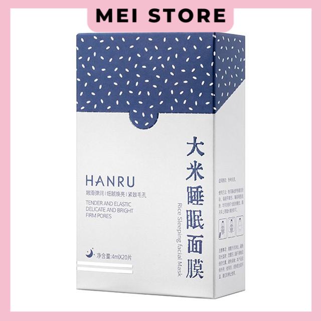 Mặt Nạ Ngủ Hanru Gạo Làm Sáng Và Căng Bóng Da ( Hộp 20 gói)