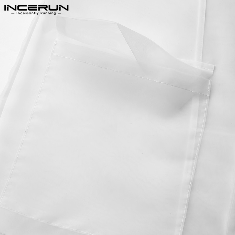 Áo Sơ Mi INCERUN Tay Dài Dạng Lưới Xuyên Thấu Gợi Cảm Cho Nam | BigBuy360 - bigbuy360.vn