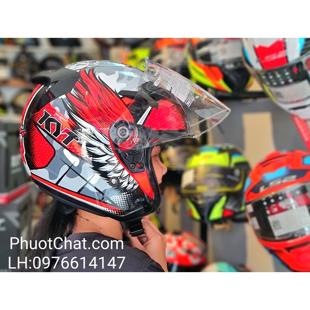 Nón bảo hiểm cao cấp KYT tem cánh chim