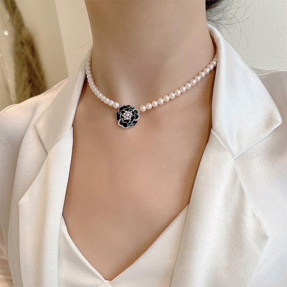 LILYES Vòng Đeo Tay Hoa Trà Trắng Đen Ngọt Ngào Thanh Lịch Dành Cho Nữ
