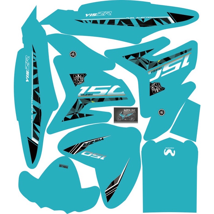 Tem Trùm Exciter 150 Xanh Lục,Team Decal Ex150 Y15ZR