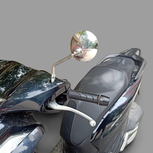 Gương xe máy loại tròn kiểu Vespa 9cm thân gương inox bền chắc