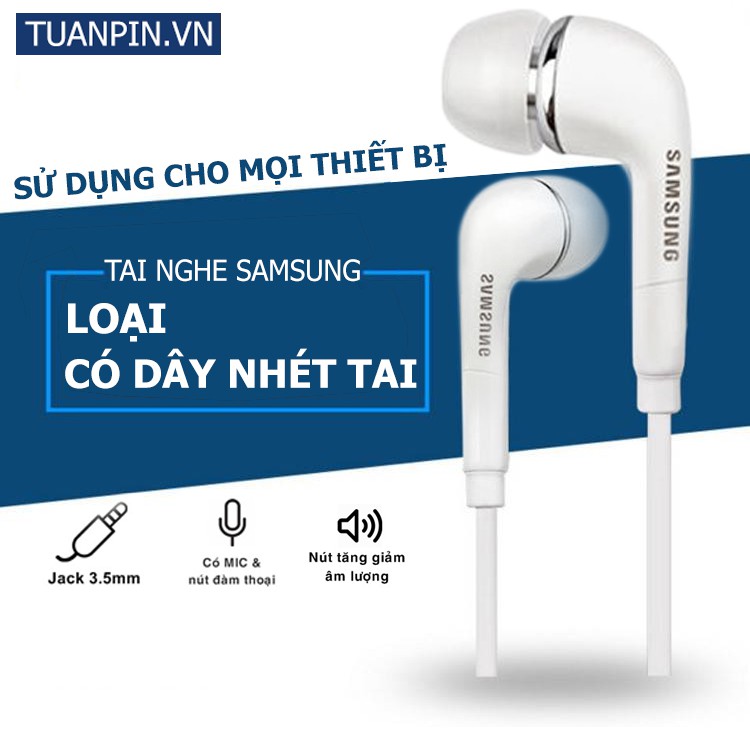 Tai Nghe Nhét Tai Có Dây Samsung Jack 3.5mm có mic đàm thoại tốt, âm thanh sống động.