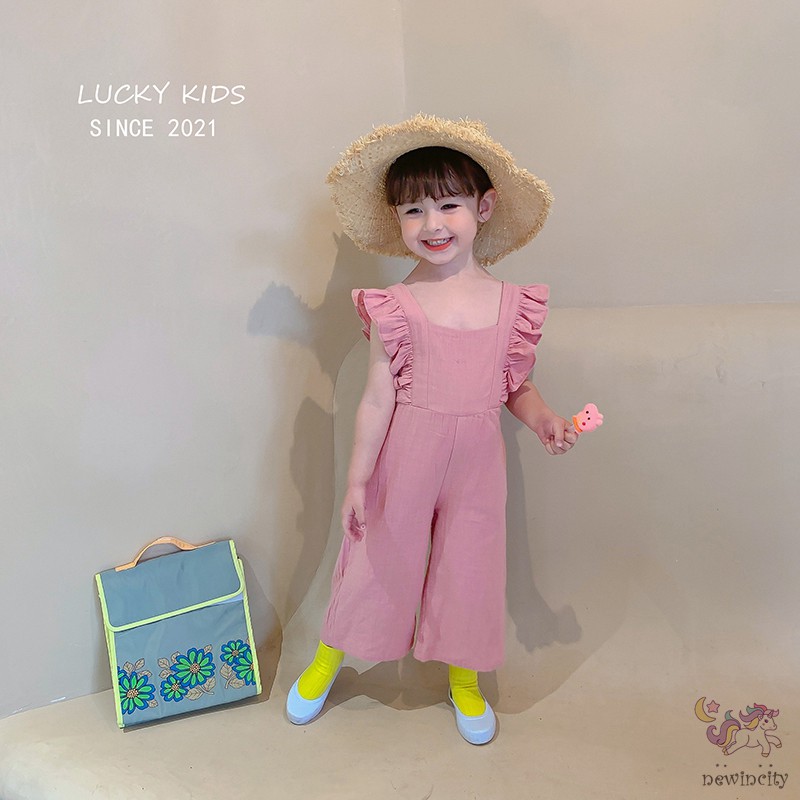 Jumpsuit Sát Nách Hở Lưng Kiểu Hàn Quốc Cho Bé Gái