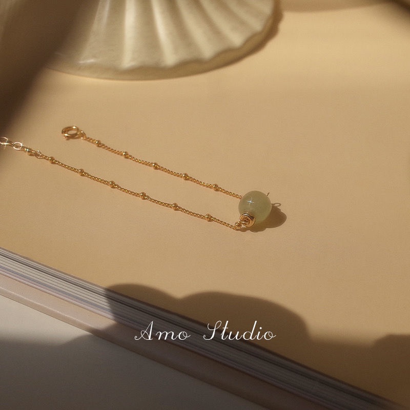 ❤zheting❤Vòng Tay Chuỗi Hạt Đá Ngọc Bích Nhân Tạo Thời Trang Cho Nữ