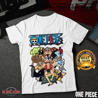 SALE Áo Thun In Hình Monkey D. Luffy "Băng Hải Tặc Mũ Rơm" One Piece Trắng Cực Đẹp