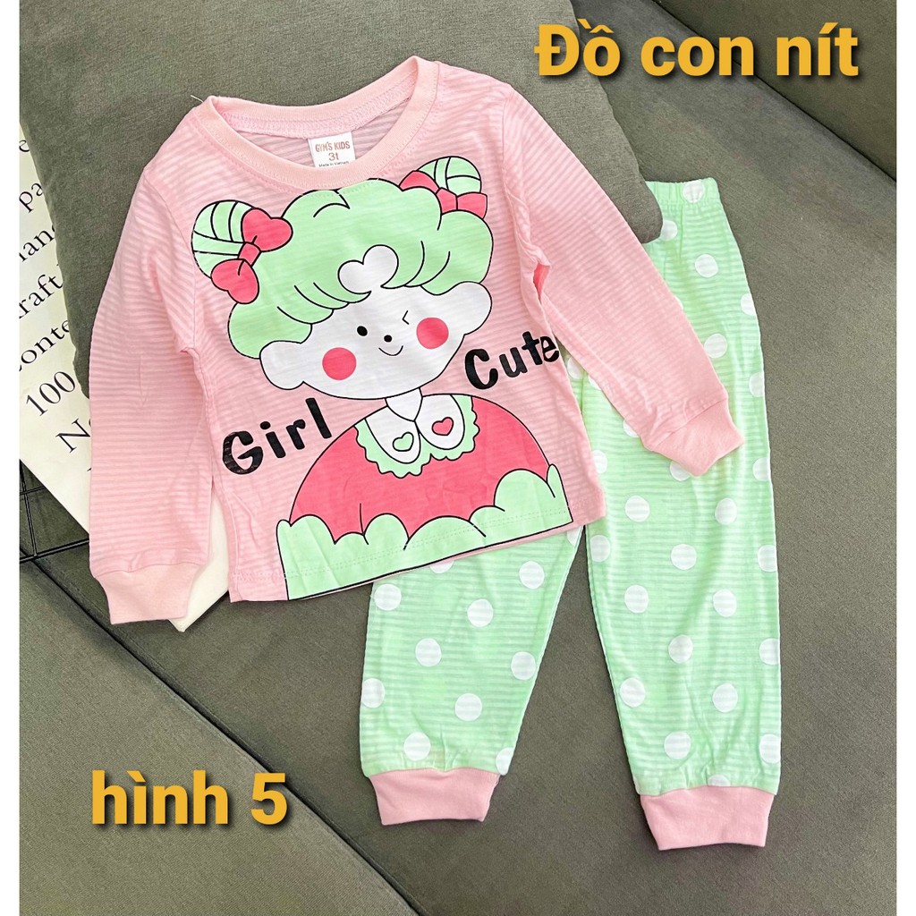 (9-20 KÝ) TAY DÀI COTTON XUẤT NHẬT BÉ GÁI - ĐỒ BỘ TRẺ EM